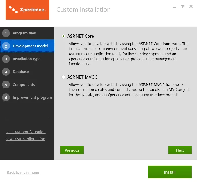 Kentico Xperience 13 development model selection